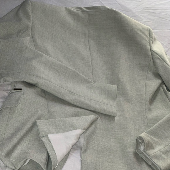 DKNY Women's Collarless Pinstripe One Button Blazer Light Green Size 0🍀 - Picture 5 of 7